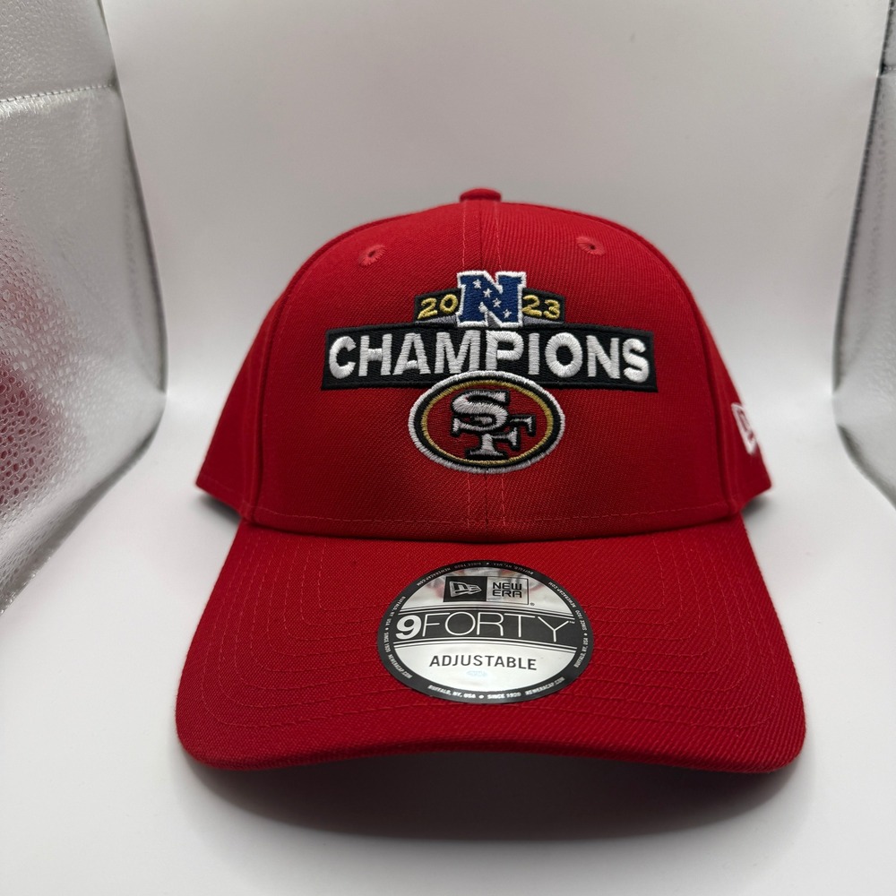New Era 9FORTY San Francisco 49ers 2023 NFC Champions Hat Red Adjustable Cap